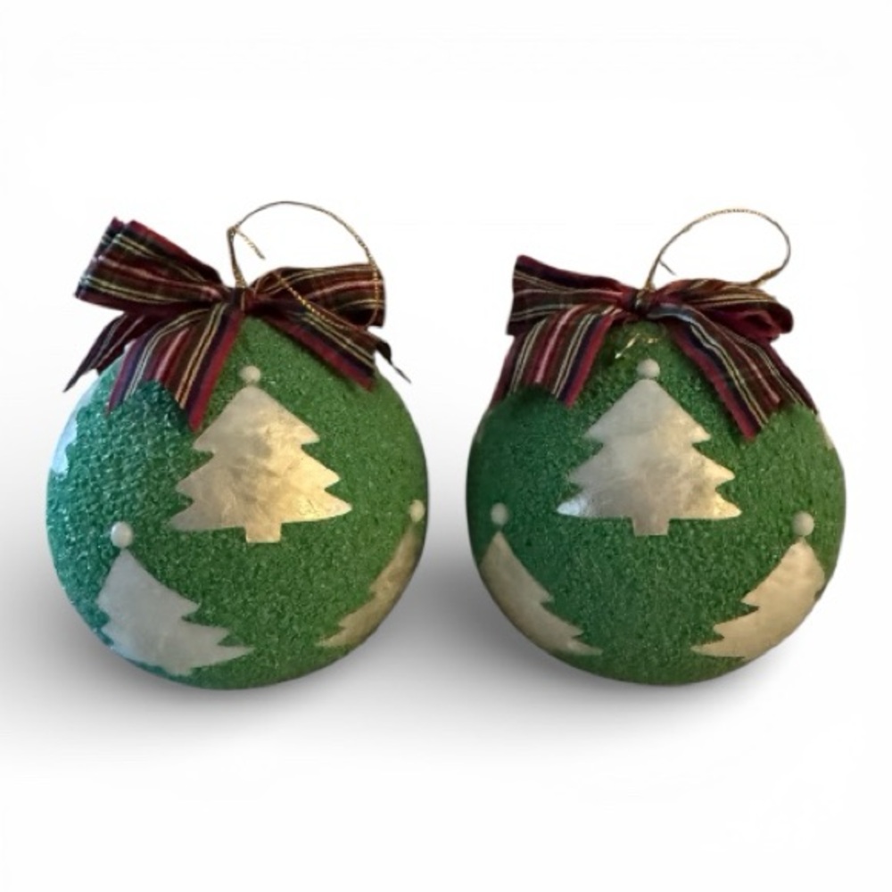 MacKenzie-Childs capiz ball ornaments